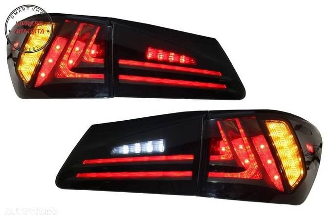 Stopuri Full LED LEXUS IS XE20 (2006-2012) Light Bar Facelift New XE30 Design Fumu- livrare gratuita - 5