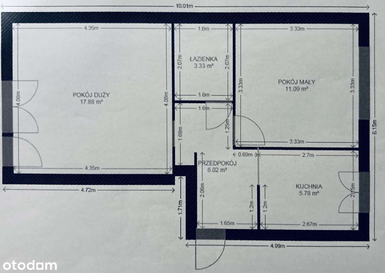 w pełni rozkładowe M-3, 43 mkw, Bałuty/Doły, ul. Staszica-11