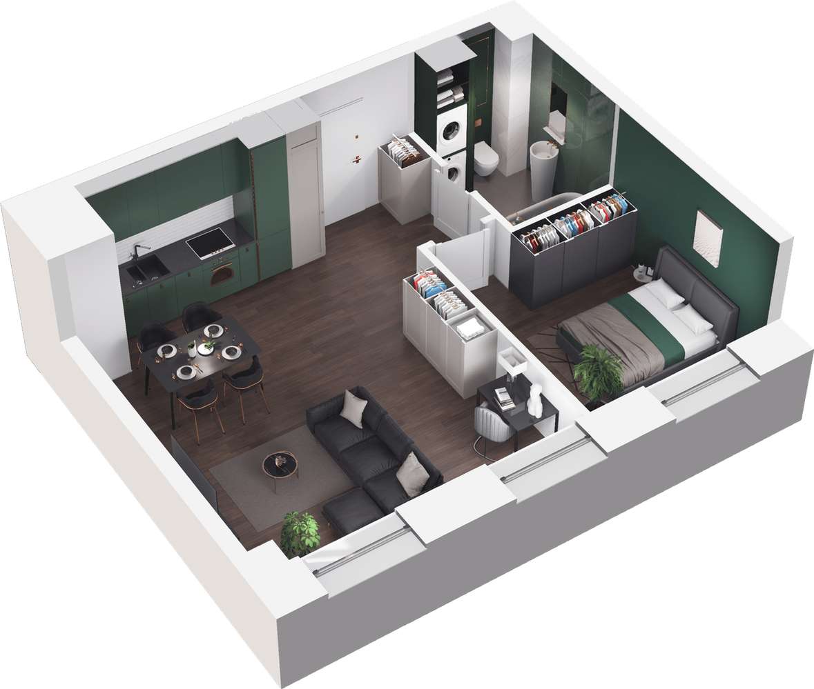 Kolejova 1 | mieszkanie 2-pok. | A.01.07 - Pełny obrazek: 4/9