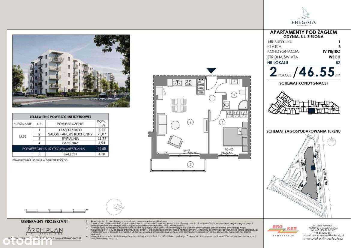 2-pokojowe mieszkanie 46m2 + balkon - Pełny obrazek: 2/5
