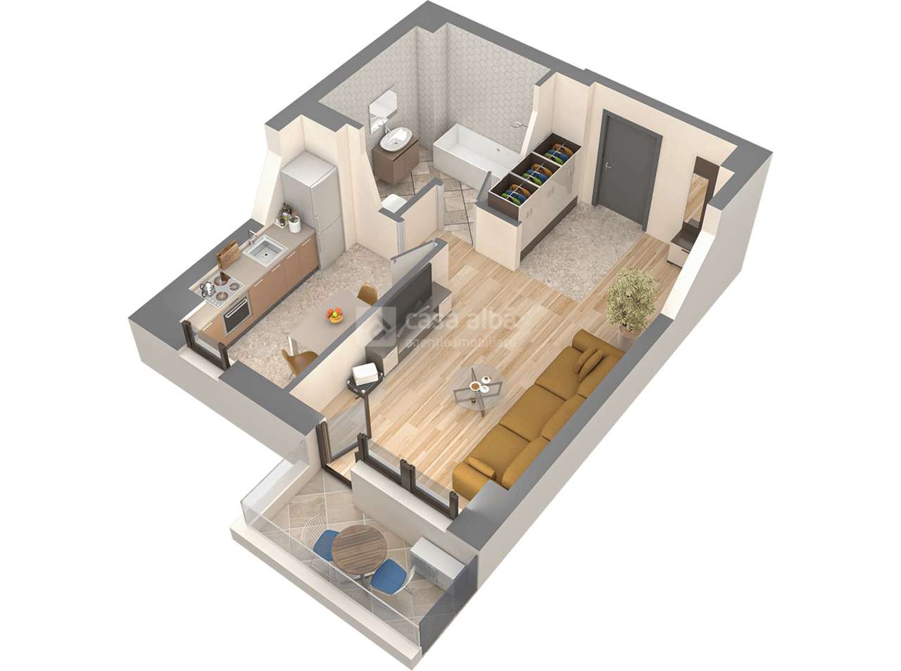 Apartament 1 camera, bloc nou, Podu Ros, intabulat! - Imagine principală: 2/10