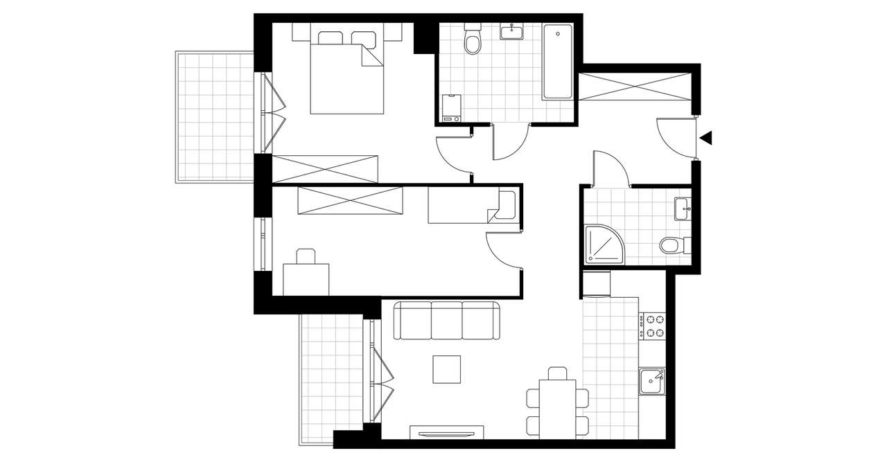3-pokojowe mieszkanie 68m2 + 2 balkony - Pełny obrazek: 3/8