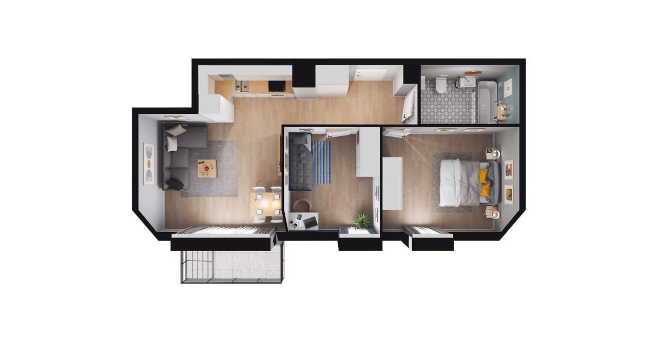 3-pokojowe mieszkanie 51m2 + balkon Bez Prowizji - Pełny obrazek: 2/8