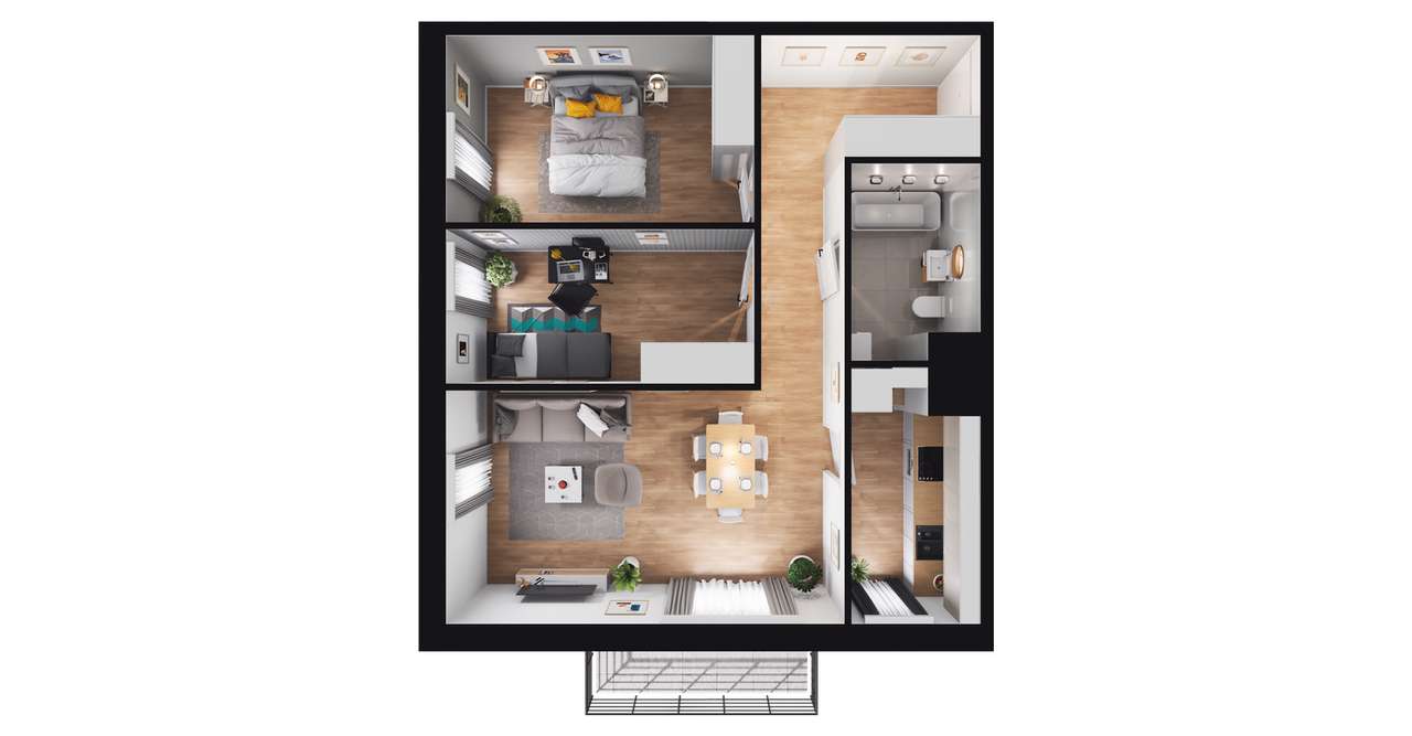 Nowy Wyszogród | mieszkanie 3-pok. | C1_B43 - Pełny obrazek: 3/7