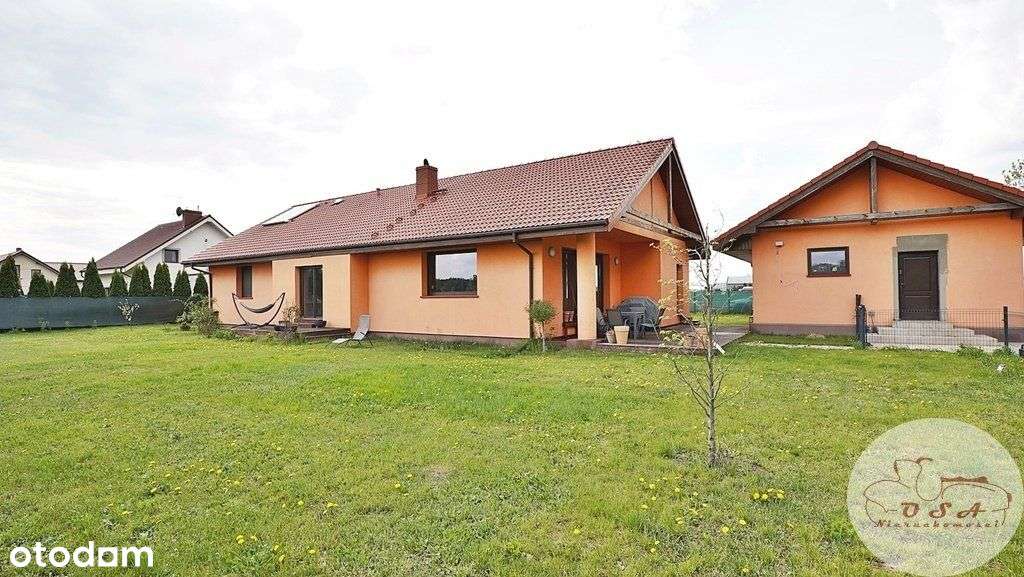 Parterowy wolnostojący duża działka Żabno Mosina-17