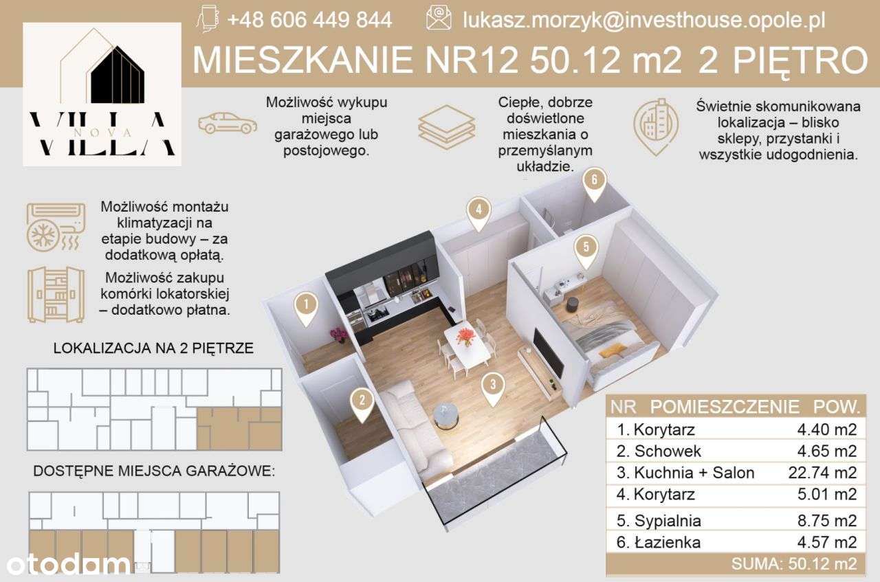 Mieszkanie, 50,12 m², Opole-1