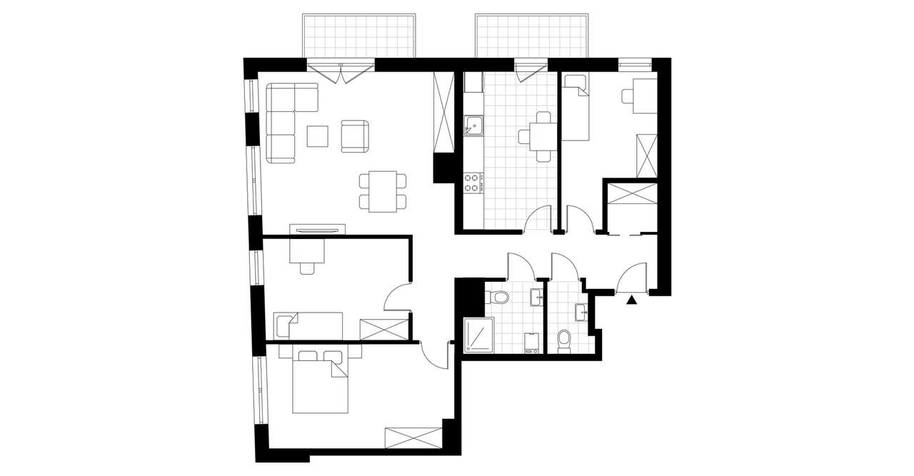 4-pokojowe mieszkanie 99m2 + 2 balkony - Pełny obrazek: 3/8
