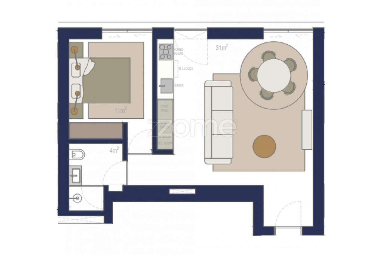 Apartamento T1 Em Matosinhos Sul