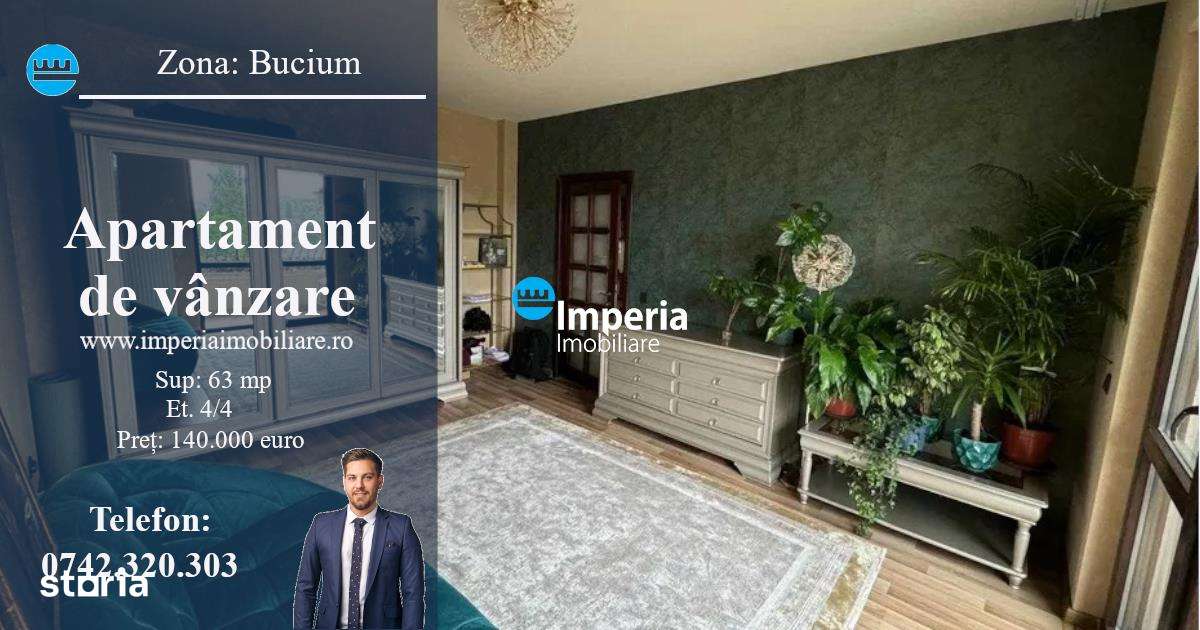 Apartament 2 cam, decomandat, de vanzare in zona Bucium -- - Imagine principală: 1/6