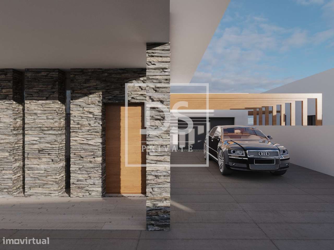 Moradia T3 Térrea unifamiliar de arquitetura moderna em fase de constr-6