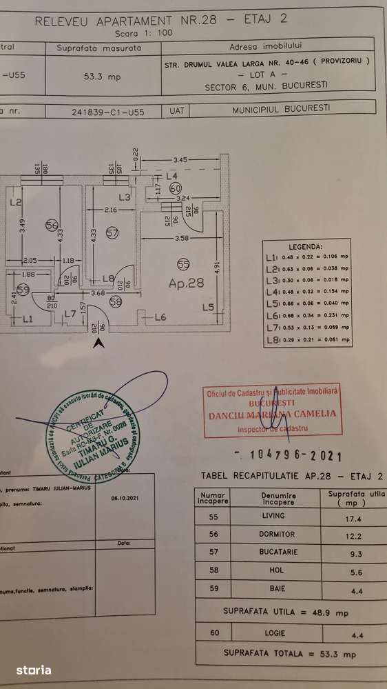 Vand 2 camere,54 mp, loc parcare, sector 6-13