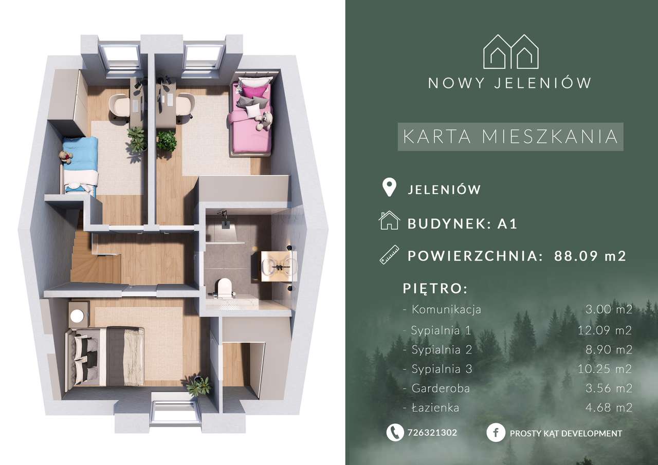 #Nowy Jeleniów| Dom | Segment | 4 pokoje | Ogród | Taras - Pełny obrazek: 5/7