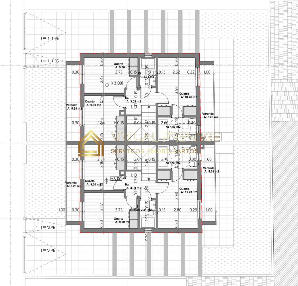 Moradia geminada T4 em construção | varandas + logradouro | Fernão...-21