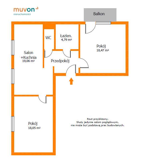 3-pokojowe mieszkanie z balkonem i garażem - Pełny obrazek: 5/15