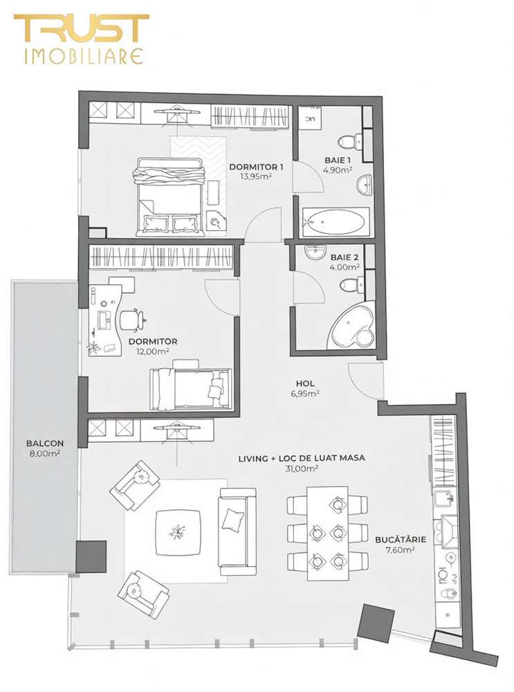 3 camere l Semifinisat l 2 Bai l 80 MP l str. Cosasilor-0