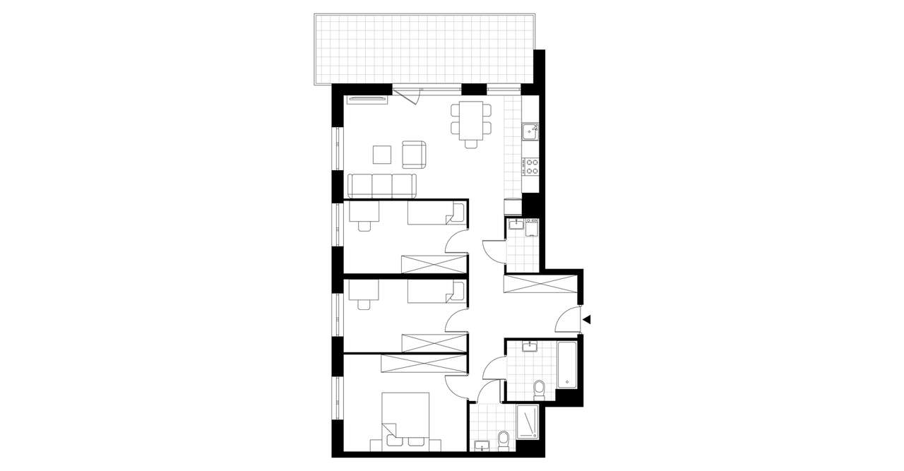 4-pokojowe mieszkanie 82m2 + balkon Bezpośrednio - Pełny obrazek: 3/7