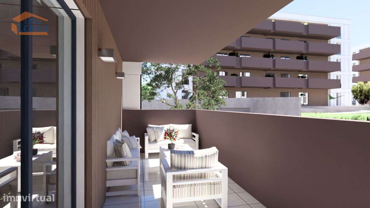 Apartamento T1 Novo varanda e lugar de garagem Vilar de Paraiso, Vi...-0
