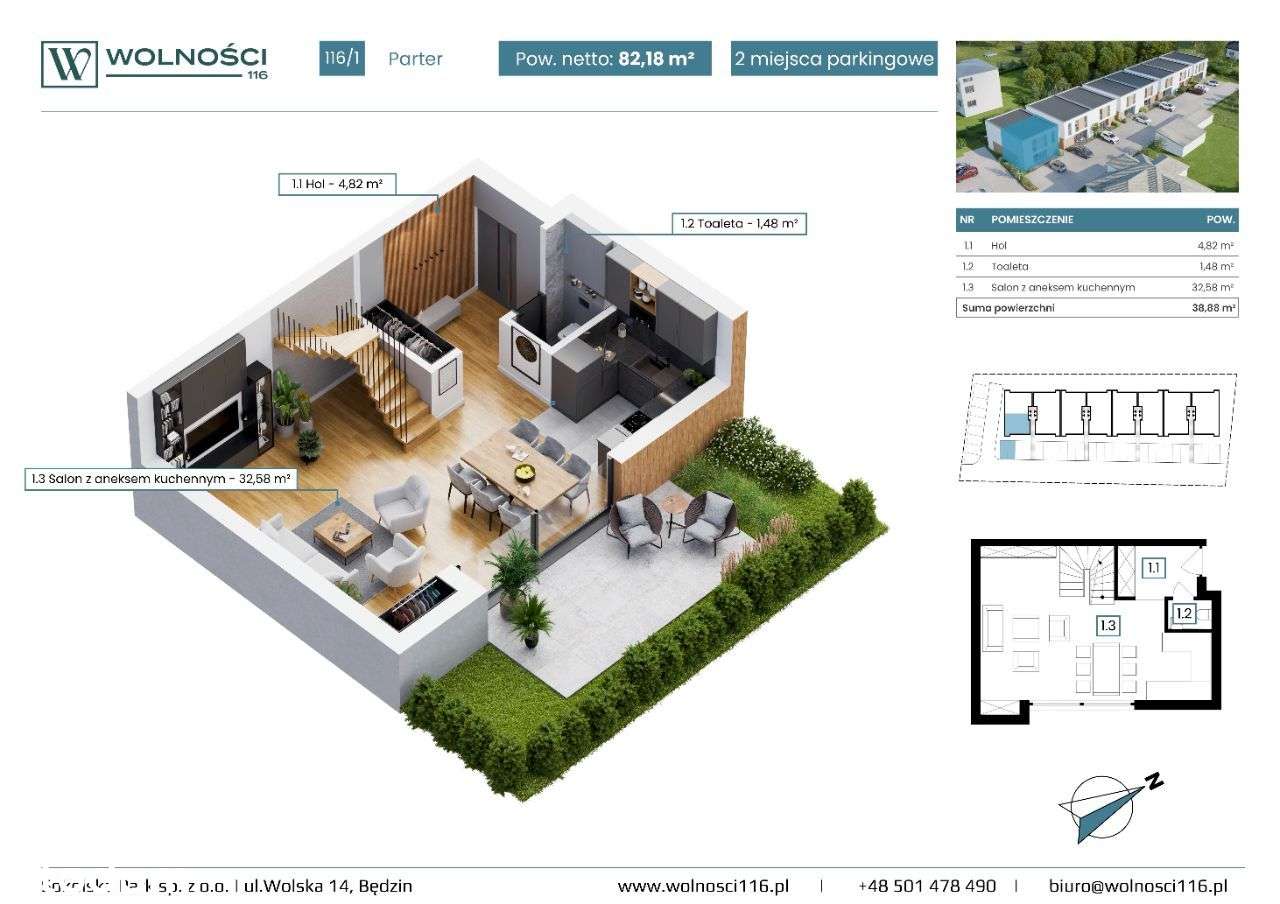 Wolności 116 ,1.1 Rolety Aut, Rekuperacja, Kranik na tarasie. - Pełny obrazek: 2/17