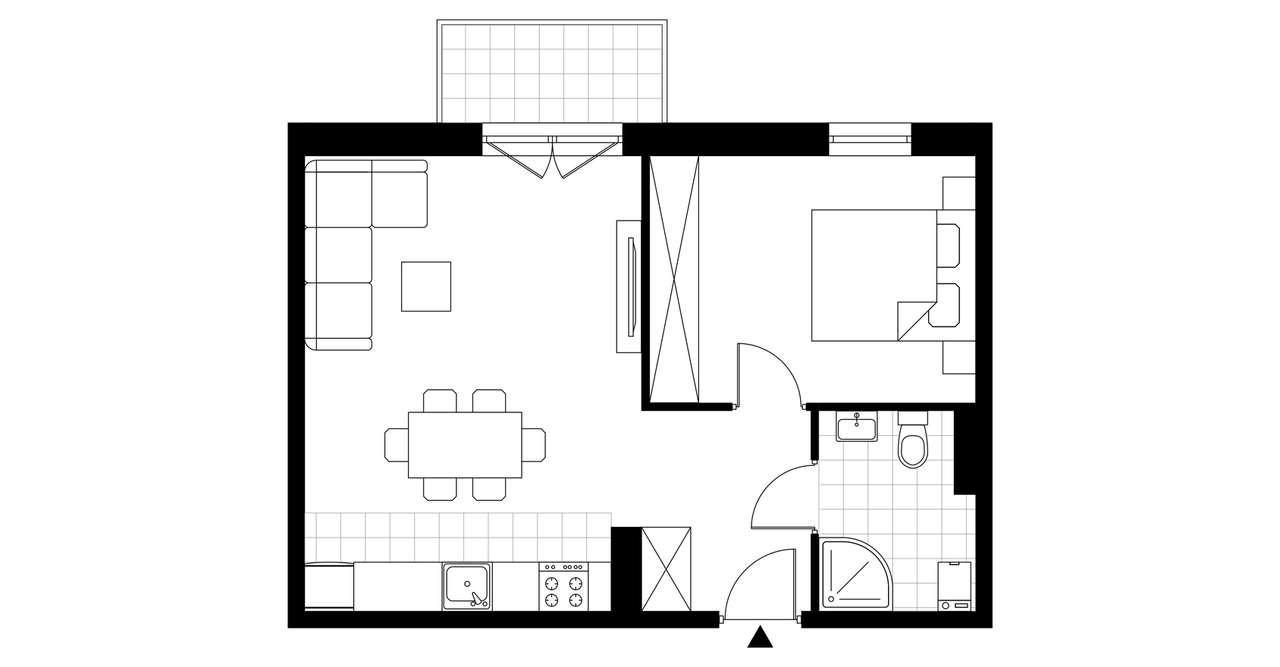 2-pokojowe mieszkanie 43m2 + balkon Bez Prowizji - Pełny obrazek: 3/8