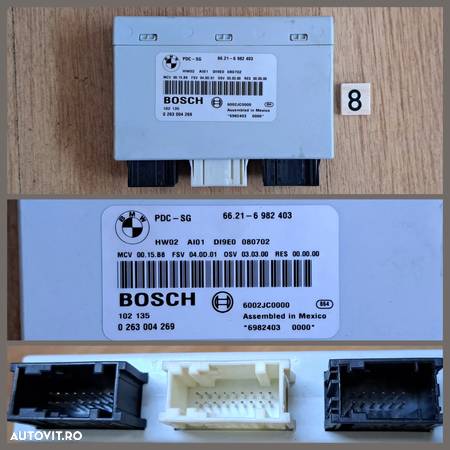 Modul ECU calculator frana de mana FRM 3 lumini modul soft close inchidere portbagaj airbag amplificator antena semnal ECU PDC BMW Seria E F 520d 740dX 760LiS - 9