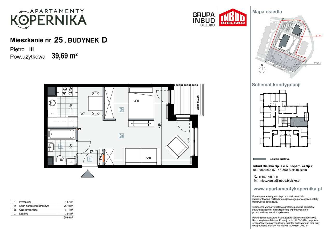 Apartamenty Kopernika | mieszkanie 1-pok. | D_25 - Pełny obrazek: 3/8