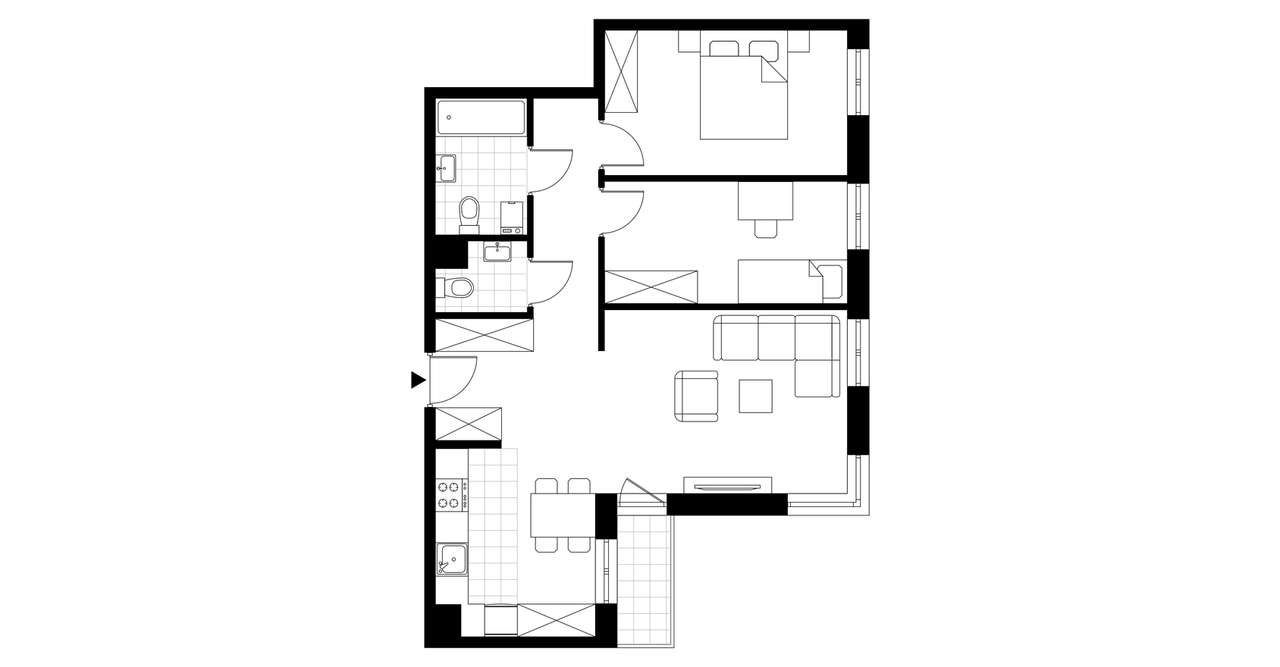 3-pokojowe mieszkanie 67m2 + balkon Bezpośrednio - Pełny obrazek: 3/8