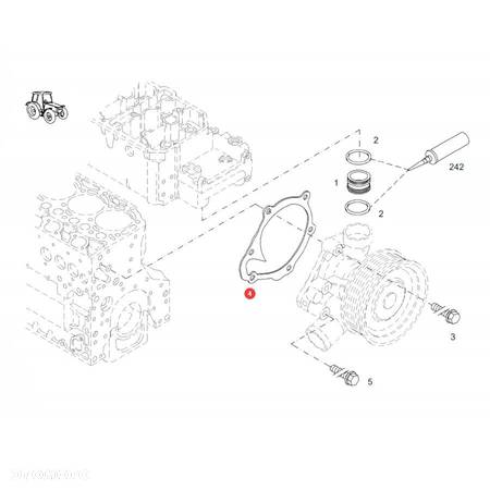 Uszczelka pompy wody Fendt F119200610040 Oryginał - 3