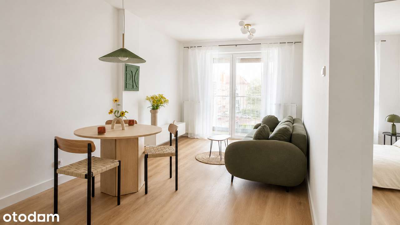 Stylowe 2-pokojowe mieszkanie z balkonem w Centrum