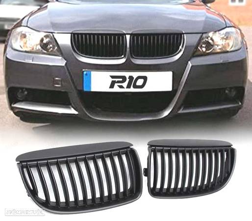 GRELHAS FRONTAIS + FRISO PARA BMW E90 05-08 PRETO - 1