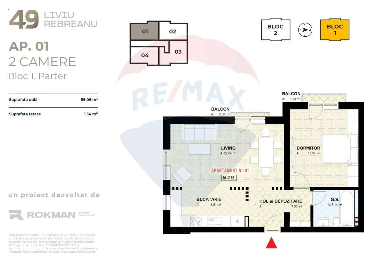 DE VÂNZARE| Apartament 2 camere| 0% COMISION! - 49 REBREANU - Imagine principală: 2/5