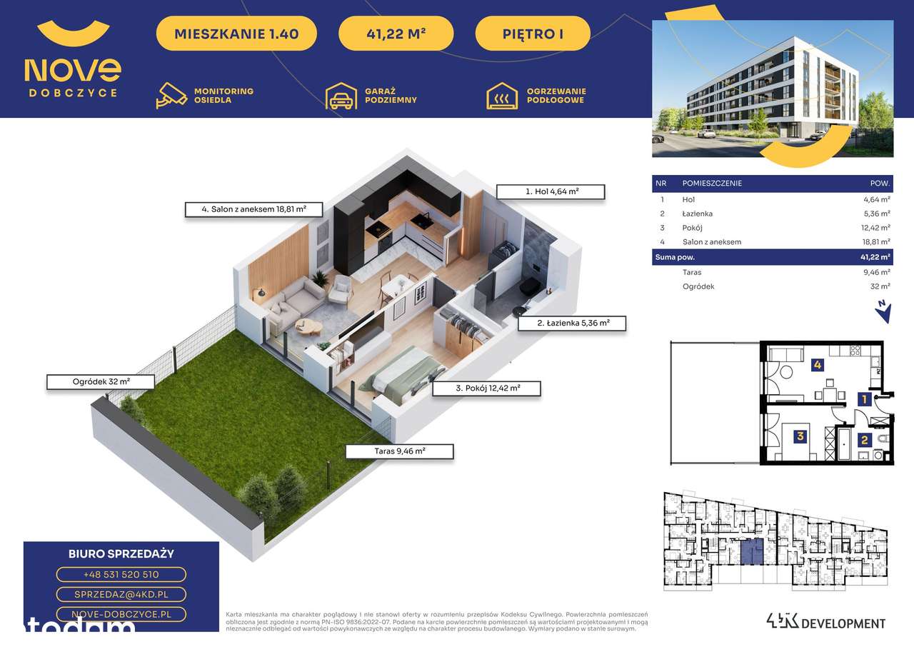 Nove Dobczyce | mieszkanie 2-pok. | 40 - Pełny obrazek: 2/7
