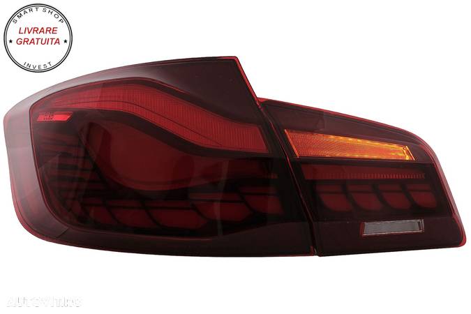 Stopuri OLED BMW Seria 5 F10 (2011-2017) Rosu Clar cu semnal dinamic- livrare gratuita - 12