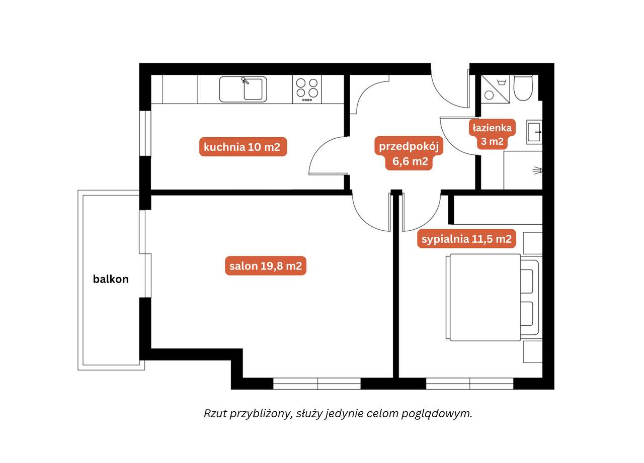 Kup jeszcze w tym roku! Oddzielna kuch, 2 pok, balkon, 450m od plaży!-10