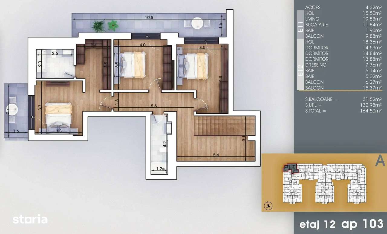4 camere DUPLEX, finalizare rapida, metrou Nicolae Teclu Pallady - Imagine principală: 3/8