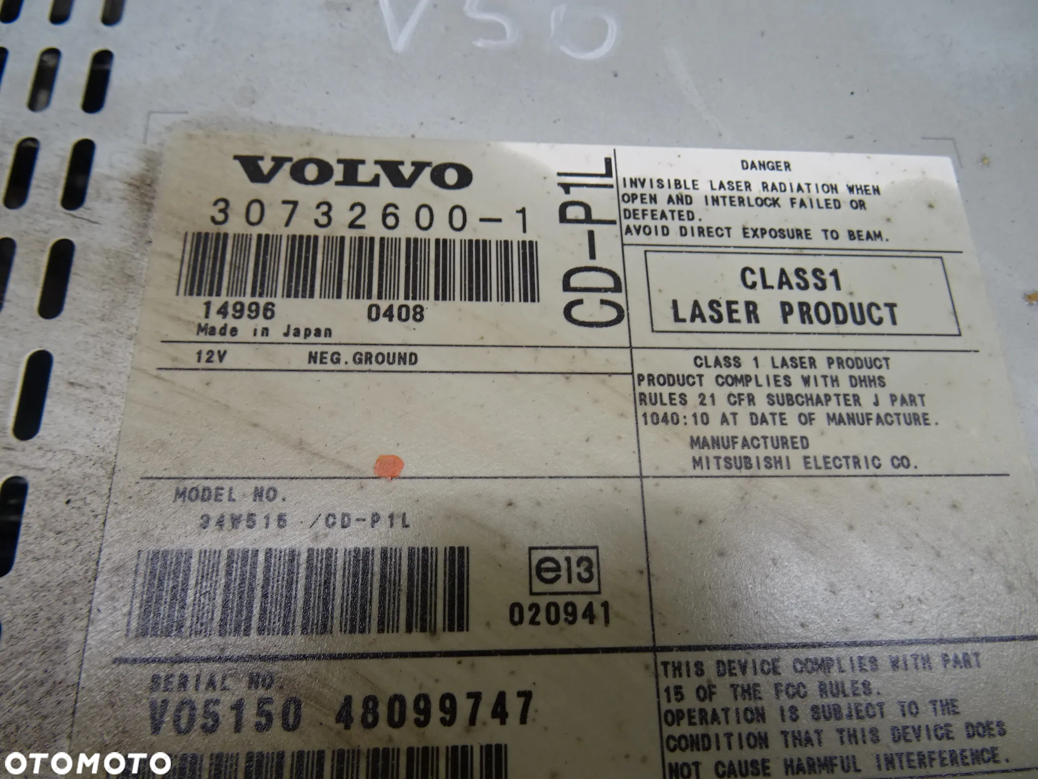 VOLVO V50 2.0TDCI RADIO RADIOODTWARZACZ CZYTNIK PŁYT 30732600 - 3