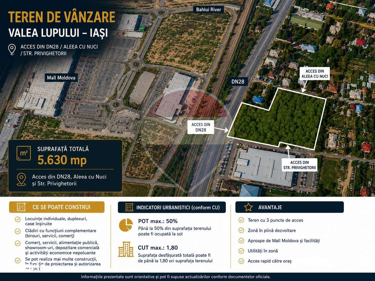 Teren intravilan de vanzare 5.630mp Iasi / DN 28 / E583, Valea Lupului-0