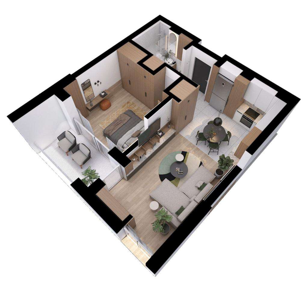 Apartament 2 camere cu CF, finisat, zona Metro, Imobil WEST PEAK-8