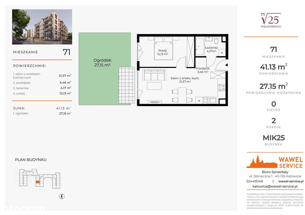 2-pokojowe mieszkanie 41m2 + ogródek Bez Prowizji - Pełny obrazek: 2/9