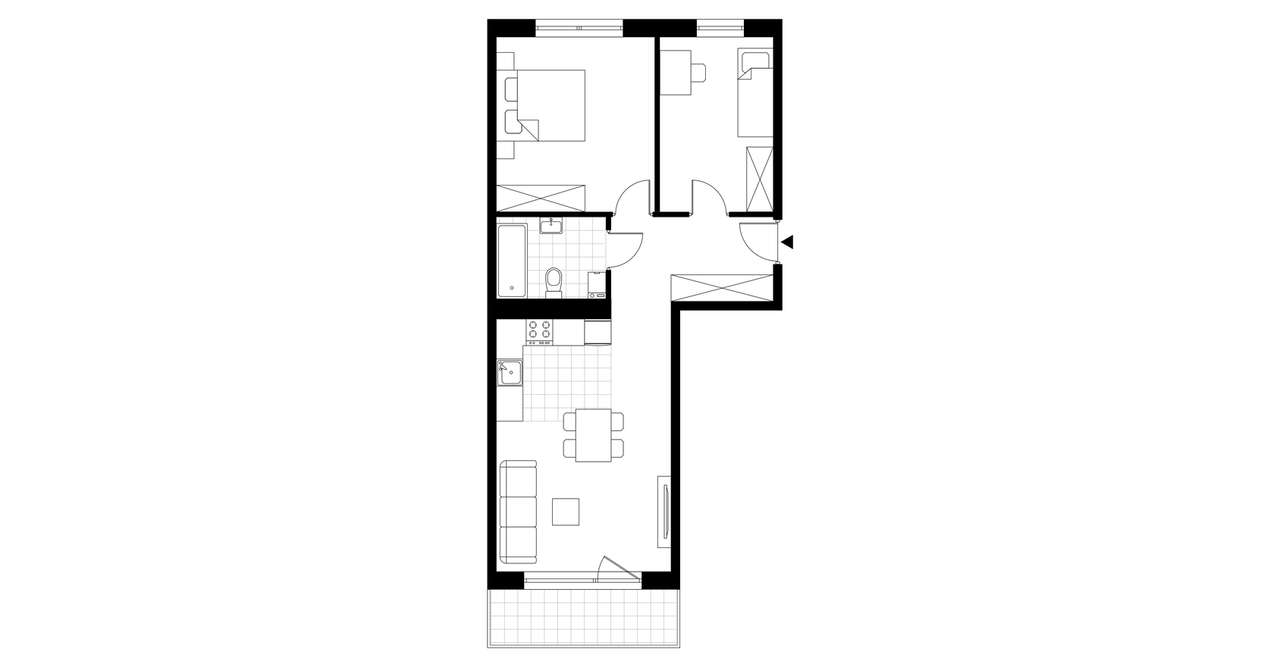 3-pokojowe mieszkanie 58m2 + balkon - Pełny obrazek: 4/8
