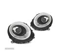 FARÓIS FRONTAIS PARA MINI COOPER R56 R57 06-10 TUBE LIGHT + PISCAS LED FUNDO PRETO - 1