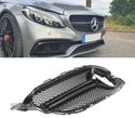 GRELHA FRONTAL PARA MERCEDES CLASSE C W205 FACELIFT 18- AMG PRETO BRILHANTE - 2