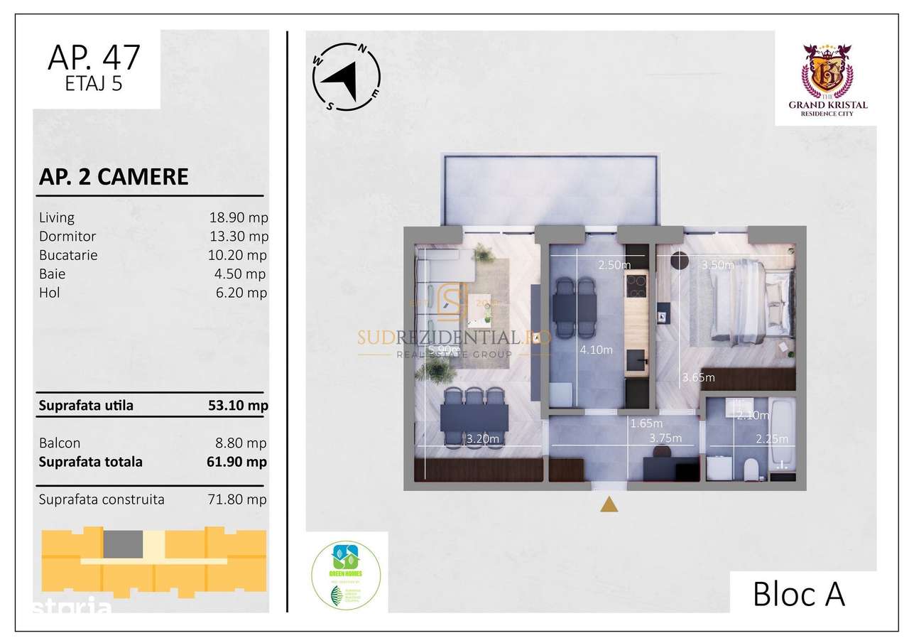 Apartament cu 2 camere + balcon, zona ideala in S4 -Parc Tudor Arghezi - Imagine principală: 5/20