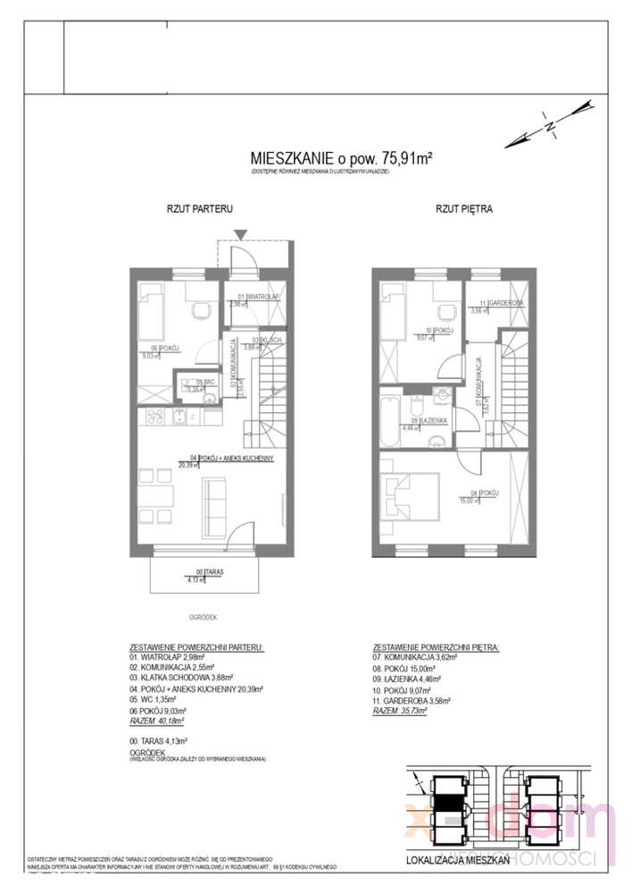 Segment w cenie mieszkania–ogród,taras,poddasze-12