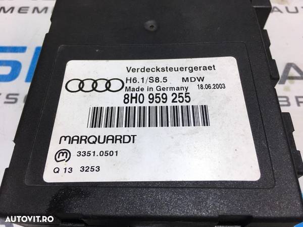 Calculator / Modul Confort Audi A4 B6 2000 - 2004 Cod Piesa : 8H0 959 255 / 8H0959255 - 2