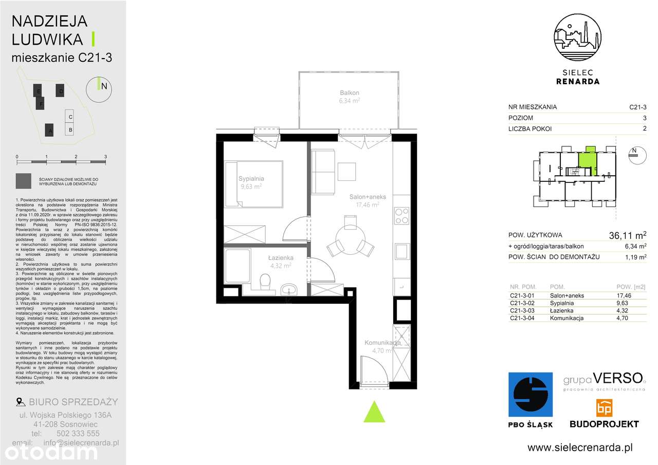 Sielec Renarda | etap 2 | mieszkanie 2-pok. | C21 - Pełny obrazek: 2/8