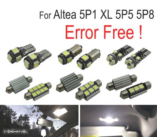 KIT COMPLETO 11 LAMPADAS LED INTERIOR PARA SEAT ALTEA 5 P 1 XL 5P5 5P8 04-15 - 1