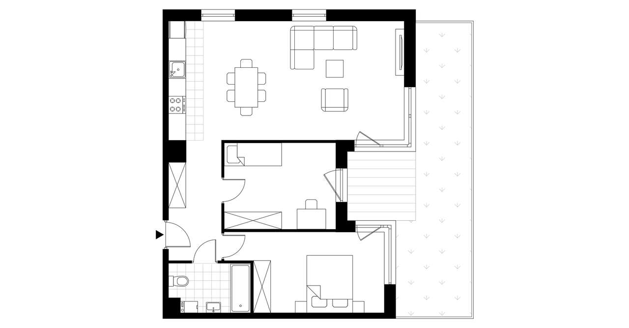 3-pokojowe mieszkanie 72m2 + ogródek Bezpośrednio - Pełny obrazek: 3/8