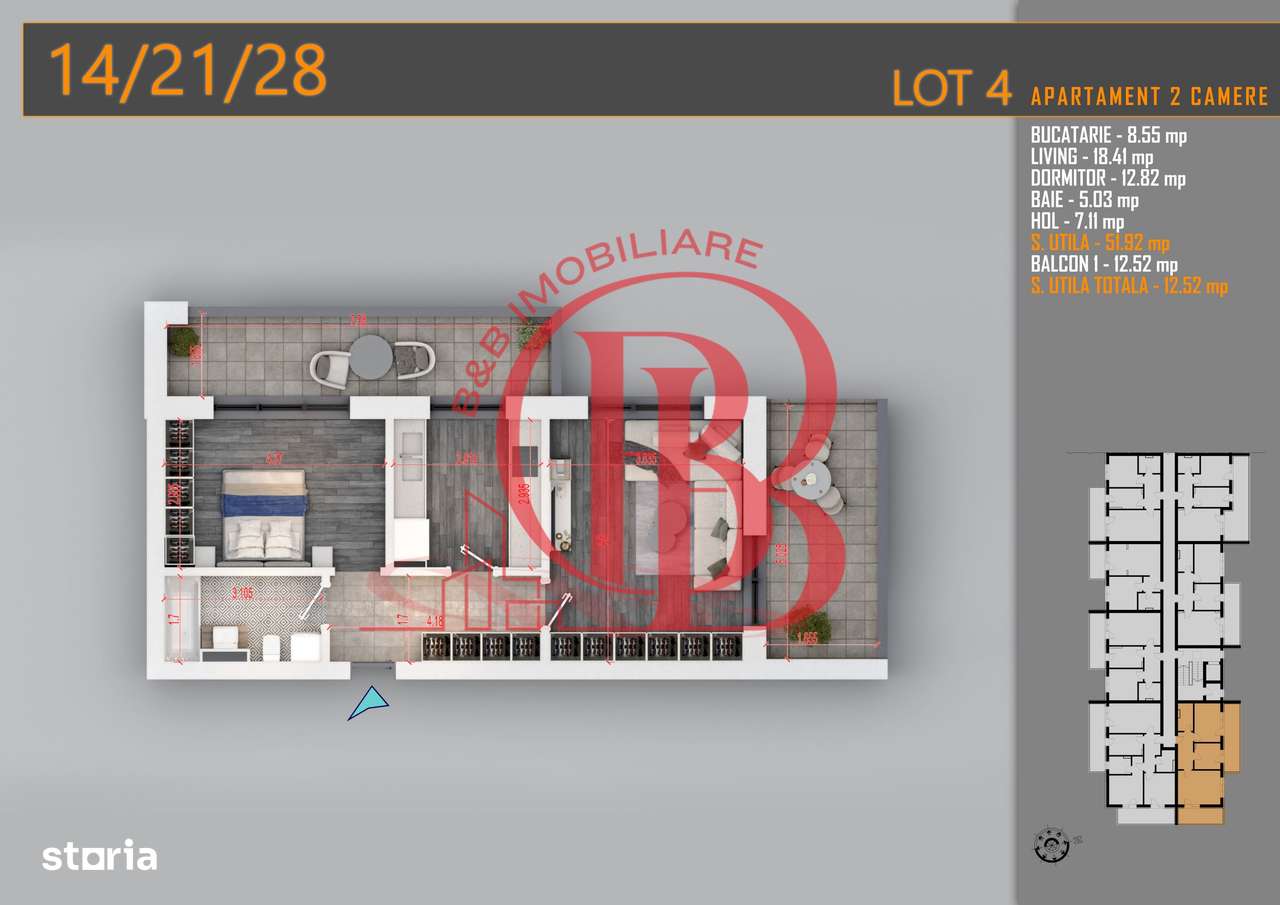 Apartament 2 camere Theodor Pallady-Metrou Nicolae Teclu