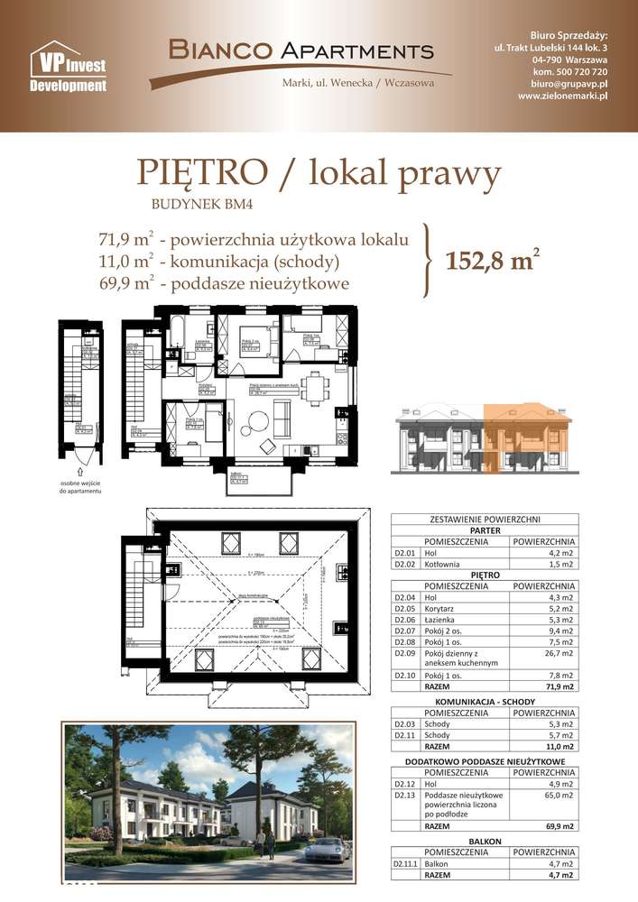 5-pokojowe mieszkanie 71m2 + balkon - Pełny obrazek: 2/7