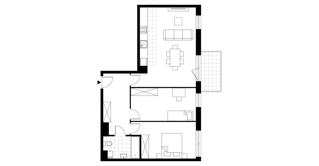 3-pokojowe mieszkanie 69m2 + balkon Bezpośrednio - Pełny obrazek: 3/6
